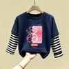 Camiseta Básica para Niña 2026 Nuevo Otoño Infantil Algodón Puro Moda Manga Larga Camiseta Casual para Niña Cuello Redondo