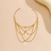 Joyería Transfronteriza Europea y Americana Punk Cadena de Brazo Ajustable Metal Cadena Colgante Borla Anillo de Brazo Viento Vacacional Playa Apertura Pulsera de Brazo