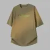 Camiseta Pesada de Algodón Puro Estilo Americano 260g para Hombre, Top Holgado de Manga Corta, Camiseta Japonesa de Moda con Estampado, 100% Algodón, Manga Media
