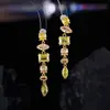 Conjunto de Duas Peças de Colar e Brincos de Cristal Zircônia Coloridos Inspirados em Design, Estilo Festivo, Conjunto de Joias Fresco e Versátil para Vendas Transfronteiriças