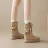 Botines cortos para mujer, nueva colección otoño/invierno 2026, botines de tobillo estilo Western retro, diseñados para mujeres menudas, con suela gruesa para mayor altura y forro de felpa para abrigar.
