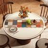 Mantel redondo de estilo americano para mesa de comedor, resistente al agua y al aceite, no lavable, ligero, de lujo, de alta gama, estilo retro, pequeño, para mesa de centro, redondo.
