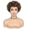 Peluca de cabello humano corto y rizado de Amazon para mujer.