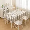 Mantel impermeable y a prueba de aceite, tapete de mesa de comedor estilo ins, sensación de lujo ligero y alta gama, protector de escritorio, estampado de cuadros clásico, no lavable