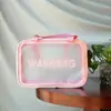 Bolsa de tocador impermeable y engrosada de PU translúcido esmerilado, de gran capacidad, portátil, estilo coreano, para almacenamiento de artículos de tocador, a prueba de polvo y maquillaje