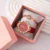 Set de Regalo Transfronterizo, Reloj y Pulsera de Lujo Ligero Completamente Incrustados con Diamantes en Inglés, Caja de Regalo para Niños, Novias, Día de San Valentín, Navidad