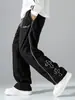 Pantalones Deportivos Casuales Nuevos para Hombre Corte Regular Cintura con Cordón Estampado Cruzado Pantalones para Hombre