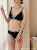 Traje de sujetador de moda de algodón de hilo transfronterizo deportivo espalda hermosa push-up cadera letra ropa interior calzoncillos conjunto de dos piezas para mujer