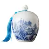 Lata de Té Cerámica Lata Vacía Lata Grande Sellada Hogar Té Verde Té Negro Pu'Er Longjing Lata de Almacenamiento Lata de Almacenamiento de Té a Prueba de Humedad