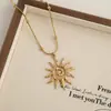 Pendente Espiral Sol de Luxo Minimalista Europeu e Americano Colar de Aço Titânio Acessórios Transfronteiriços de Aço Inoxidável Personalizados