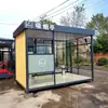 Cabina de Fumadores Exterior Fabricante de Vidrio Acabado Cobertizo para Fumar Área de Fábrica Personalizada Salón de Fumadores Público Fumador Móvil