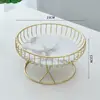 [Selección Premium] Cesta de Fruta de Hierro Forjado Estilo Ins Nórdico para Mesa de Café de Sala de Estar, Almacenamiento Simple y Creativo de Snacks para Uso Doméstico