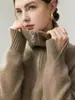 Nueva colección de otoño e invierno: suéter de cachemira pura para mujer, capa interior de cuello polo engrosada, suéter cálido, capa base ajustada, suéter de punto