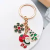 Nuevo Regalo de Navidad Goteo de Aceite Dibujos Animados Lindo Papá Noel Reno Árbol de Navidad Llavero Accesorios Colgante