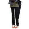 Jeans Negros de Pierna Recta para Mujer Primavera y Otoño 2025 Versátiles de Cintura Alta Adelgazantes Holgados Petite Estrechos Tipo Cigarrillo Apilados