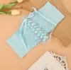 Cinturón de encaje transparente de cintura transfronterizo europeo y americano para mujer, cinturón ancho decorativo versátil para vestidos, cinturón elástico extensible
