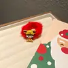 Nova Faixa de Cabelo Peluda Vermelha para Menina de Natal Desenho Animado Fofa Pelúcia Elástico Alto Não Machuca o Cabelo Faixa de Cabelo Infantil