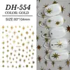 Pegatinas para Uñas de Estrella de Cuatro Puntas y Estrella de Ocho Puntas, Versátiles Diseños Planos de Estrellas Doradas, Plateadas, Negras y Blancas, Pegatinas para Uñas DIY, Estilo Dh