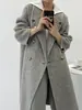 Abrigo de Lana Doble Faz Cosido a Mano 2026 Otoño e Invierno de Lana de Alpaca para Mujer, Chaqueta de Lana Sencilla y Elegante de Corte Ajustado