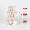 Crisper Sellado Transparente para Refrigerador Material PP Caja de Almuerzo de Plástico Caja de Frutas Caja de Almuerzo Portátil Caja de Almuerzo para Salir