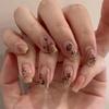 [30 piezas] esmalte de uñas producto terminado temperamento rubor uso parche de esmalte de uñas simple estilo nuevo chino hoja de bambú