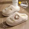 Lindas Pantuflas de Peluche de Dibujos Animados para Mujer Invierno Más Terciopelo Engrosadas Suela Gruesa Hogar Cálido Pareja Pantuflas Peludas Esponjosas