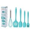 En stock espátula de silicona para cocina, cepillo, batidor de huevos, utensilios de cocina de silicona, juego de 5 piezas, traje de cocina resistente a altas temperaturas