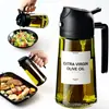 Frasco Borrifador de Óleo Individual de 470ml, Garrafa de Óleo de Vidro Doméstica de Cozinha 2 em 1, Duplo Uso para Borrifar e Despejar, à Prova de Vazamentos