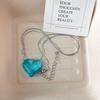 Collar de Amor Tridimensional Azul Río de Hielo de Dongdaemun de Corea del Sur Cadena para Suéter Amor Transparente como Hielo Cadena para Clavícula