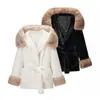 Novedades Invierno 2025 Moda Callejera Casual Europea y Americana para Mujer Chaqueta Acolchada con Forro de Piel W091 2998