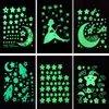 Produção de adesivos de estrelas luminosas PVC adesivos luminosos estrelas, lua adesivos luminosos adesivos fluorescentes
