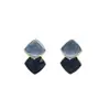 Pendientes de botón de bloque de color simples de temperamento coreano pendientes de personalidad de chica dulce para mujer moda de alta gama sensación retro joyería de oído versátil