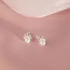 Pendientes de botón con lazo y perla para mujer, diseño de nicho ins, pendientes de lujo ligero de alta calidad, joyería de oreja pequeña simple y elegante