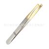 Pinza para Cejas Oblicua de Acero Inoxidable Chapada en Oro a la Mitad Pinza para Cejas Fórceps Pinza para Cabello Pinza para Cejas Herramienta de Maquillaje de Belleza