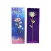 Flor de Rosa Colorida con Lámina de Oro, Flor de Rosa Arcoíris Láser Simulada, Regalo Romántico para el Día de la Madre, San Valentín, Día de la Mujer