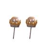 Los pendientes de carácter plata S925 plata de ley color chapado con incrustaciones de perlas simples versátiles moda femenina pendientes de corona