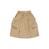 An Gu Yuan Bao 2026 Outono Nova Roupa de Trabalho Cor Sólida Saia de Abóbora Oversized para Meninas Saia Versátil de Comprimento Médio Infantil