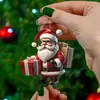 Decoración colgante de árbol de Navidad plano de acrílico transfronteriza, adornos colgantes de Papá Noel para el hogar y el coche