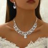 Collar de borla de gota de agua con incrustaciones de diamantes, traje de cadena de clavícula pesada de alta calidad europea y americana, collar retro Joker para vestido al por mayor