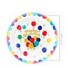 Nuevos Accesorios de Decoración para Fiesta de Cumpleaños Tema de Puntos Coloridos Plato de Papel Desechable Servilleta Bandera de Tirar Cortina de Lluvia de Seda