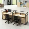 Mobiliário de Escritório Mesa Dividida para Uma Pessoa, Mesa de Computador para Funcionário com Divisória, Mesa Dividida para Equipe de Quatro Pessoas