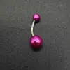 Anillos de Ombligo de Perla Estilo Europeo y Americano, Tornillos de Ombligo Multicolores Electrochapados en Acero Inoxidable, Joyería para Piercings Corporales, Venta al por Mayor Transfronteriza en Stock
