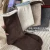 Calcetines Color Café para Mujer, Calcetines de Invierno de Media Pantorrilla, Calcetines Largos Estilo Coreano con Borde Enrollado, Calcetines Gruesos de Lana Calientes tipo Slouch para Combinar con Botas de Nieve