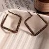 Pendientes de Aro Estilo Hong Kong con Estampado de Leopardo Vintage, Elegantes Pinzas para Orejas de Espiral para Mosquitos, Pendientes de Terciopelo Otoño e Invierno Estilo Maillard