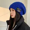 Gorro de Lana Tejido Estilo Japonés con Protección para las Orejas para Mujer, Otoño e Invierno, Cálido, Hace que la Cara Parezca Más Pequeña, Gorro para Cabeza Grande, Gorro para Clima Frío, Gorro para Cabeza Grande