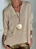 Suéter Transfronteiriço com um Toque Europeu e Americano de Alto Padrão, Blusa de Tricô Casual Simples Solta com Decote V Feminina, Novo Comércio Exterior Tamanho Plus