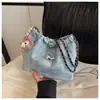 Bolso de Mezclilla Transfronterizo para Mujer, Gran Capacidad, Nuevo Verano 2026, Bolso Cruzado Plegado Versátil con Cadena, Bolso Cubo Popular