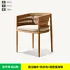 Combinación de Sofá de Teca para Exteriores Patio Exterior Balcón Sofá de Madera Maciza para Exteriores Terraza de Villa Combinación de Muebles de Ocio