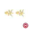 Nuevos Pendientes de Plata de Ley S925 Moda Lindos Pétalo Diamante Perla Coreanos Nicho Frescos Simples Pendientes