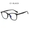 Nuevo Marco de Gafas Lisas Retro Estilo Coreano para Mujer con Protección contra Luz Azul, Moda Tr Propionato Inserción de Pines Lentes Planos